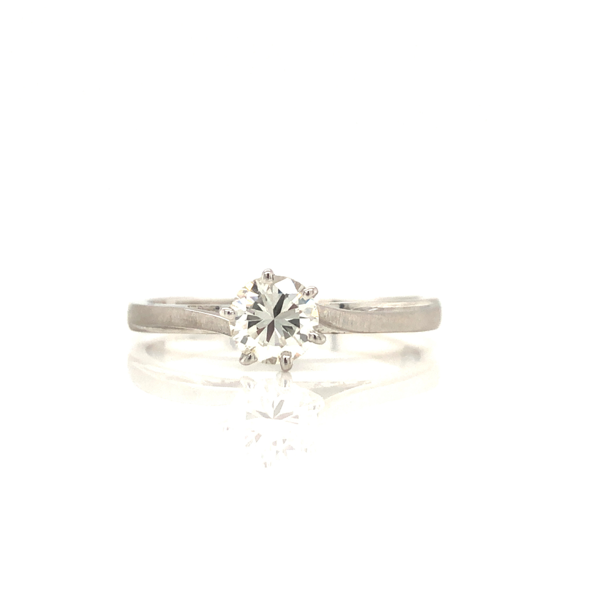 477981 14K WHITE GOLD H VS2 .50TCW ROUND DIAMOND SOLITARE ENGAGEMENT RING