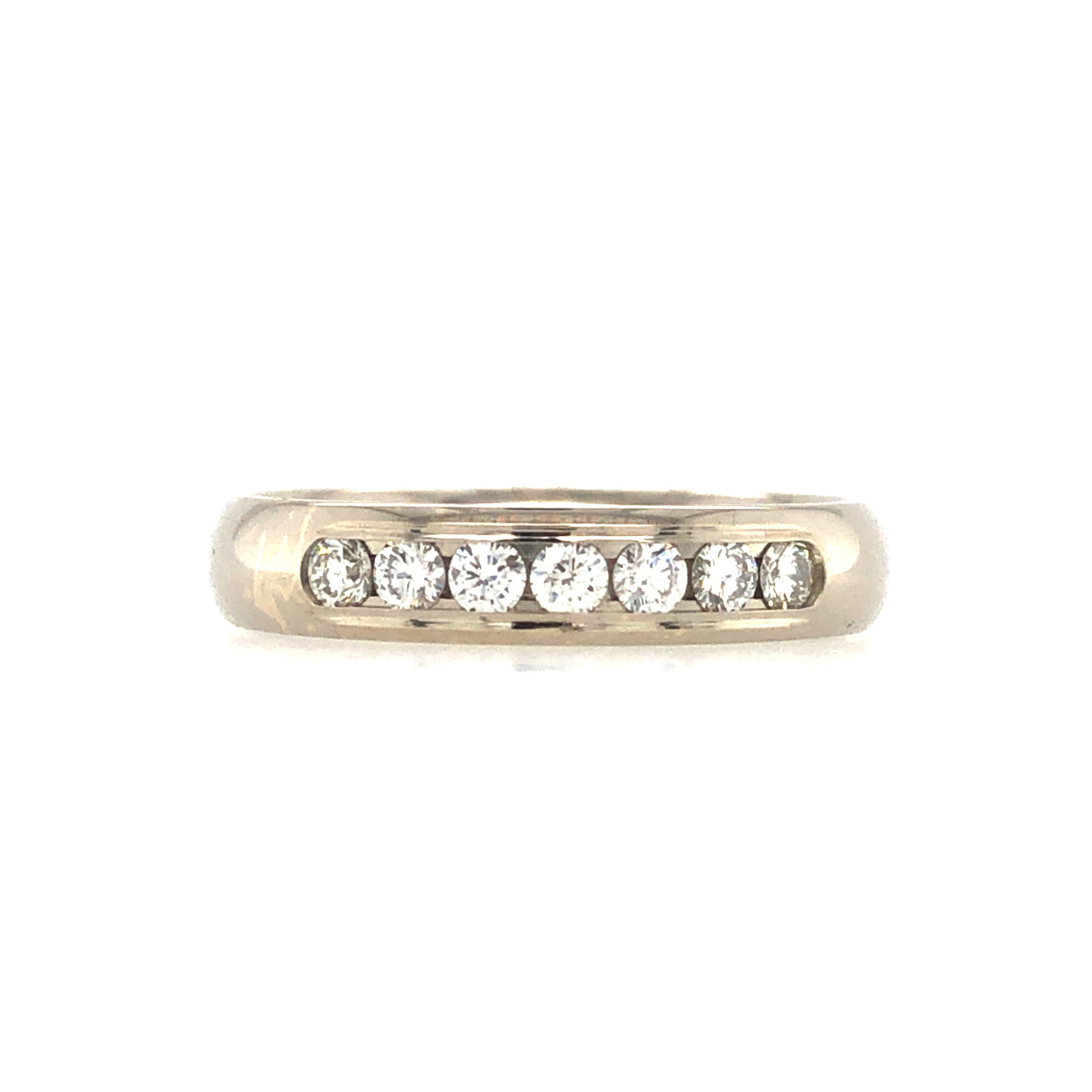 475156 14K WHITE GOLD .28TCW ROUND DIAMOND CHANNEL SET WEDDING BAND