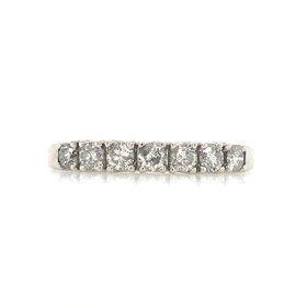 475179 14K  WHITE GOLD 6MM  .24TCW  SATIN FINISH  BURNISH SET DIAMOND BAND (SIZE 10)