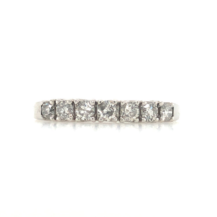 475179 14K  WHITE GOLD 6MM  .24TCW  SATIN FINISH  BURNISH SET DIAMOND BAND (SIZE 10)