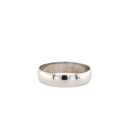 475732 14K WHITE GOLD PLAIN WEDDING BAND 4MM size 5.75
