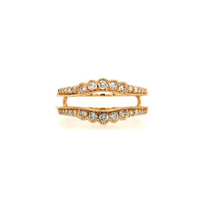 475730 14K YELLOW GOLD .50TCW DIAMOND MILGRAIN EDGES INSERT  WEDDING BAND