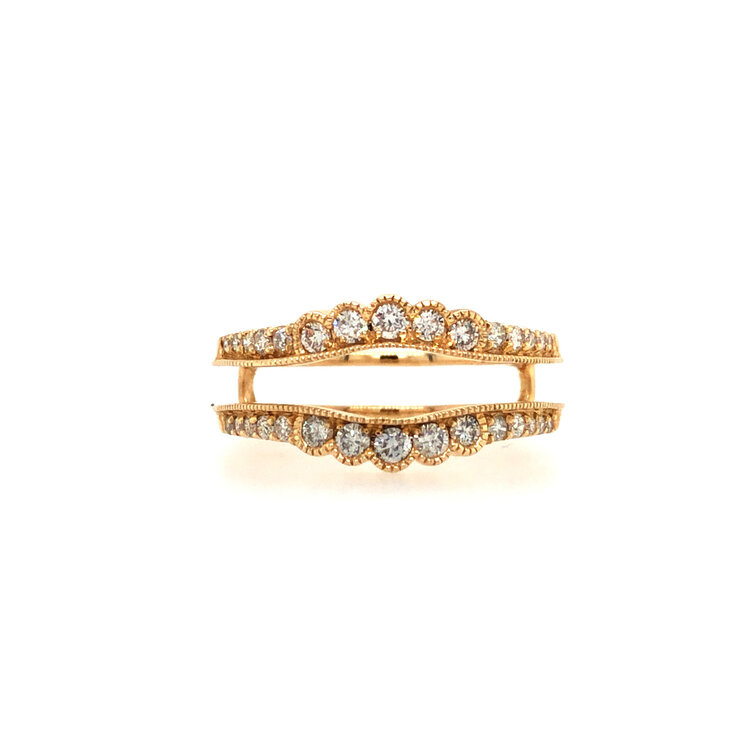 475730 14K YELLOW GOLD .50TCW DIAMOND MILGRAIN EDGES INSERT  WEDDING BAND