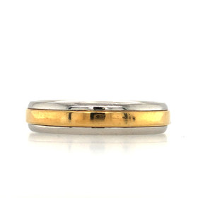 475146 18K AND PLATINUM  TWO-TONE MENS WEDDING  BAND
