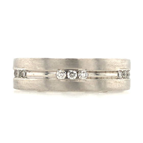 47656 14K WHITE GOLD .27TCW ROUND DIAMOND CENTER MILGRAIN FLORAL DESIGN ENGAGEMENT RING