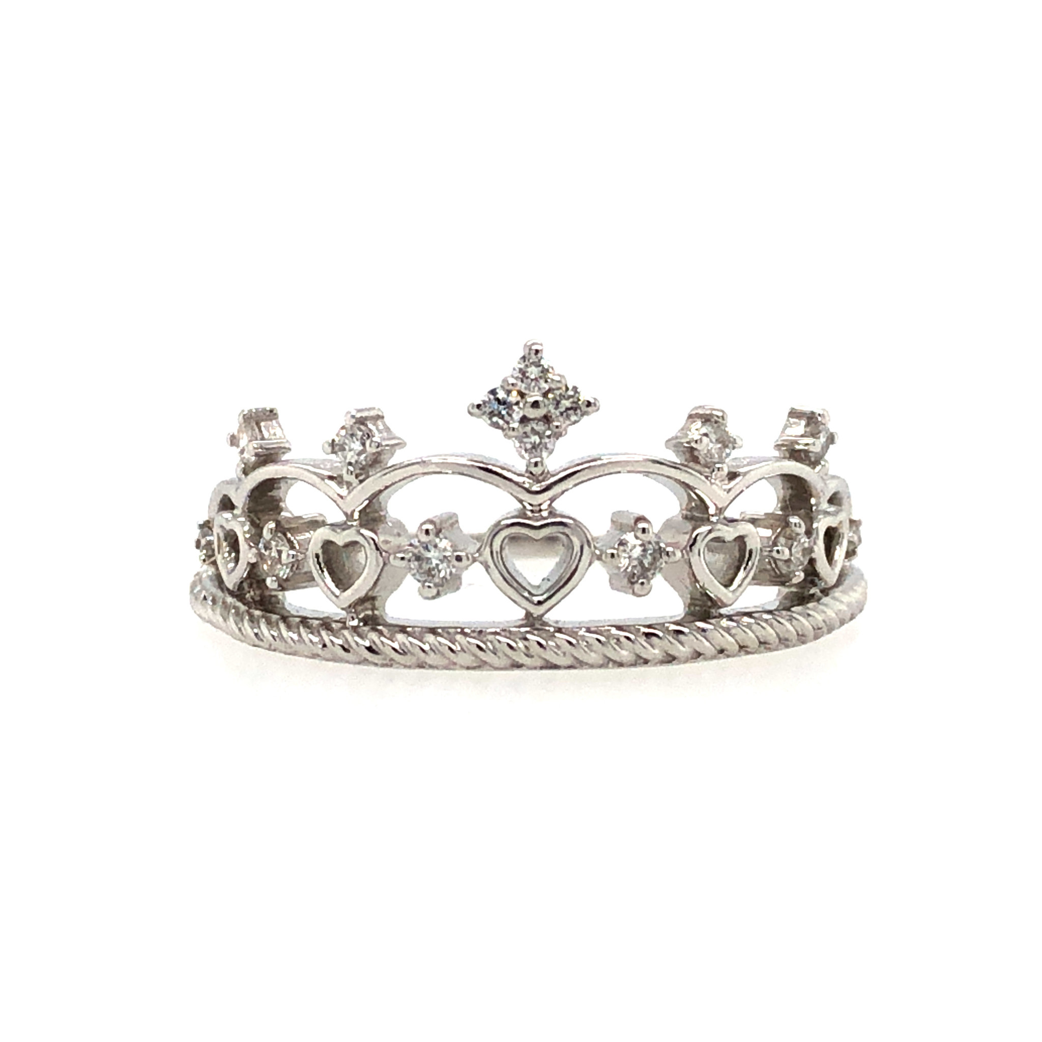 41126 14K WHITE GOLD PRINCESS CROWN .15TCW DIAMOND RING