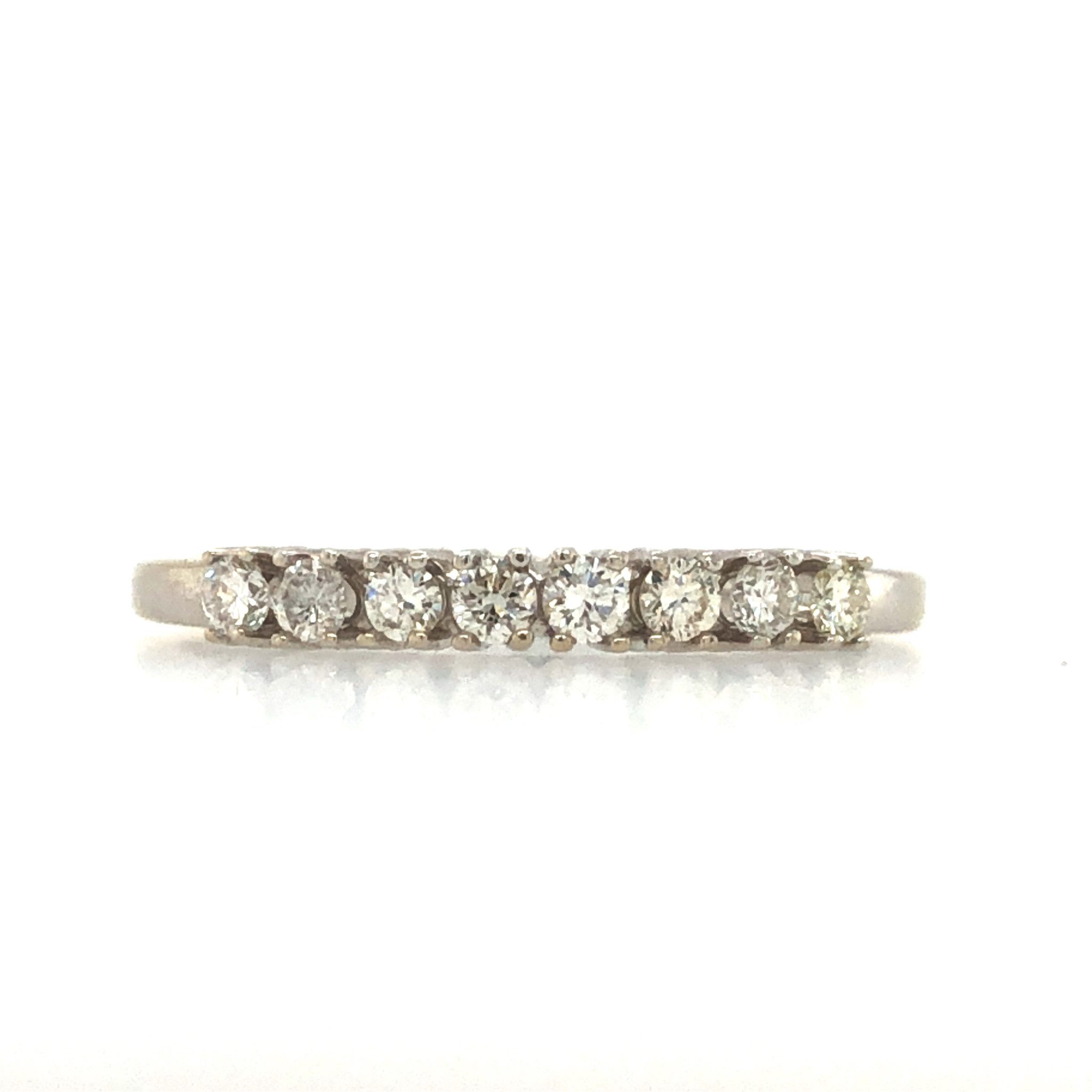 475449 14K WHITE GOLD .23TCW COMMON PRONG SET DIAMOND WEDDING BAND