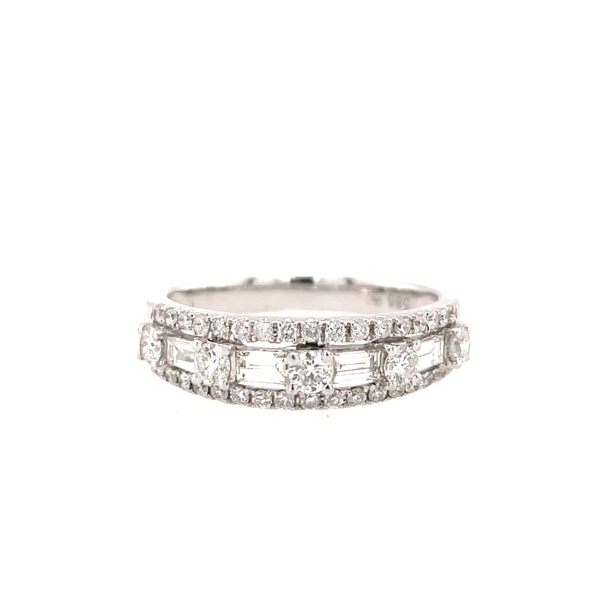 475206 14K WHITE GOLD .85TCW DIAMOND ROUND AND BAGUETTE PATTERN WEDDING BAND 475206 14K WHITE GOLD .85TCW DIAMOND ROUND AND BAGUETTE PATTERN WEDDING BAND