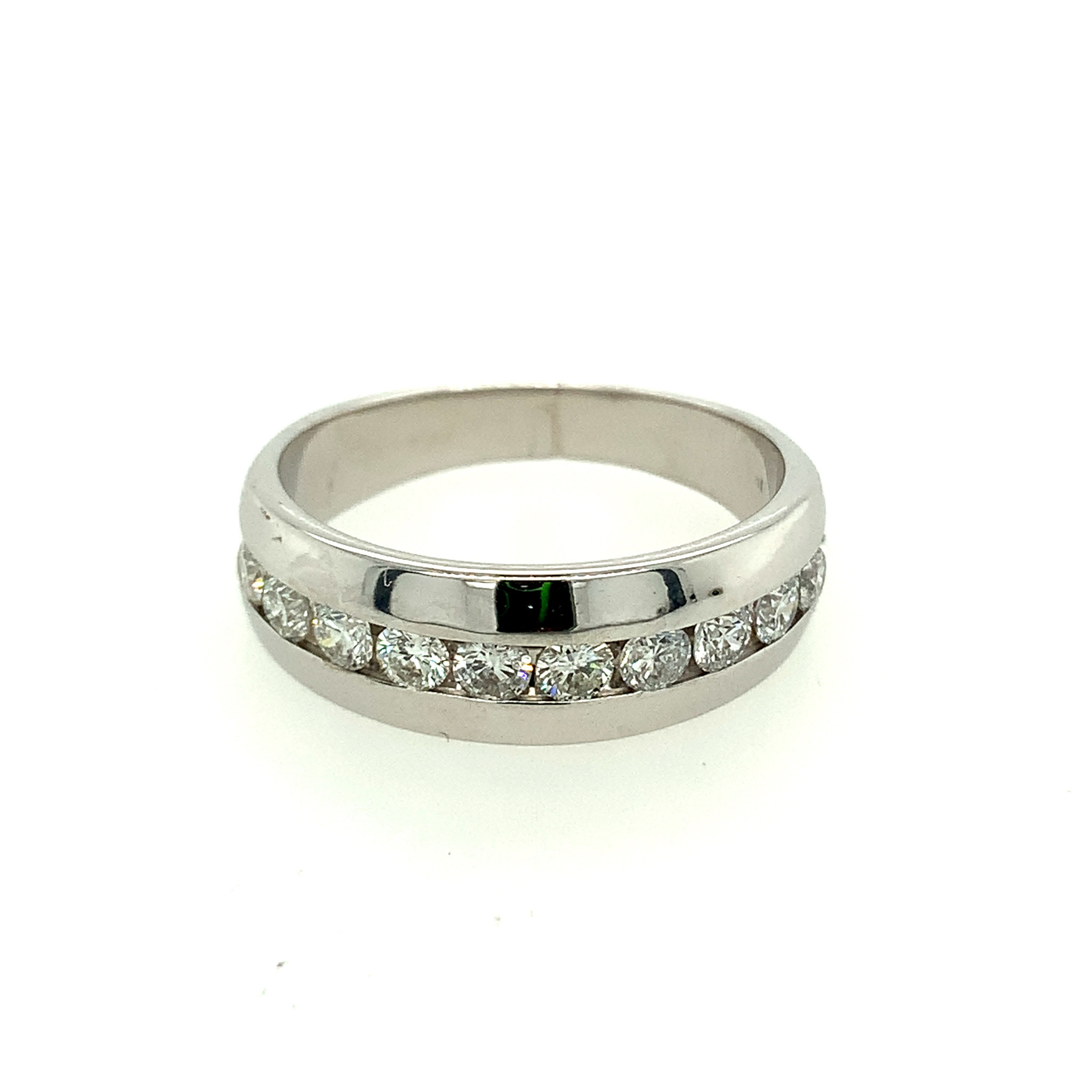 475057 14K WHITE GOLD 1.20TCW DIAMOND CHANNEL SET MENS WEDDING BAND
