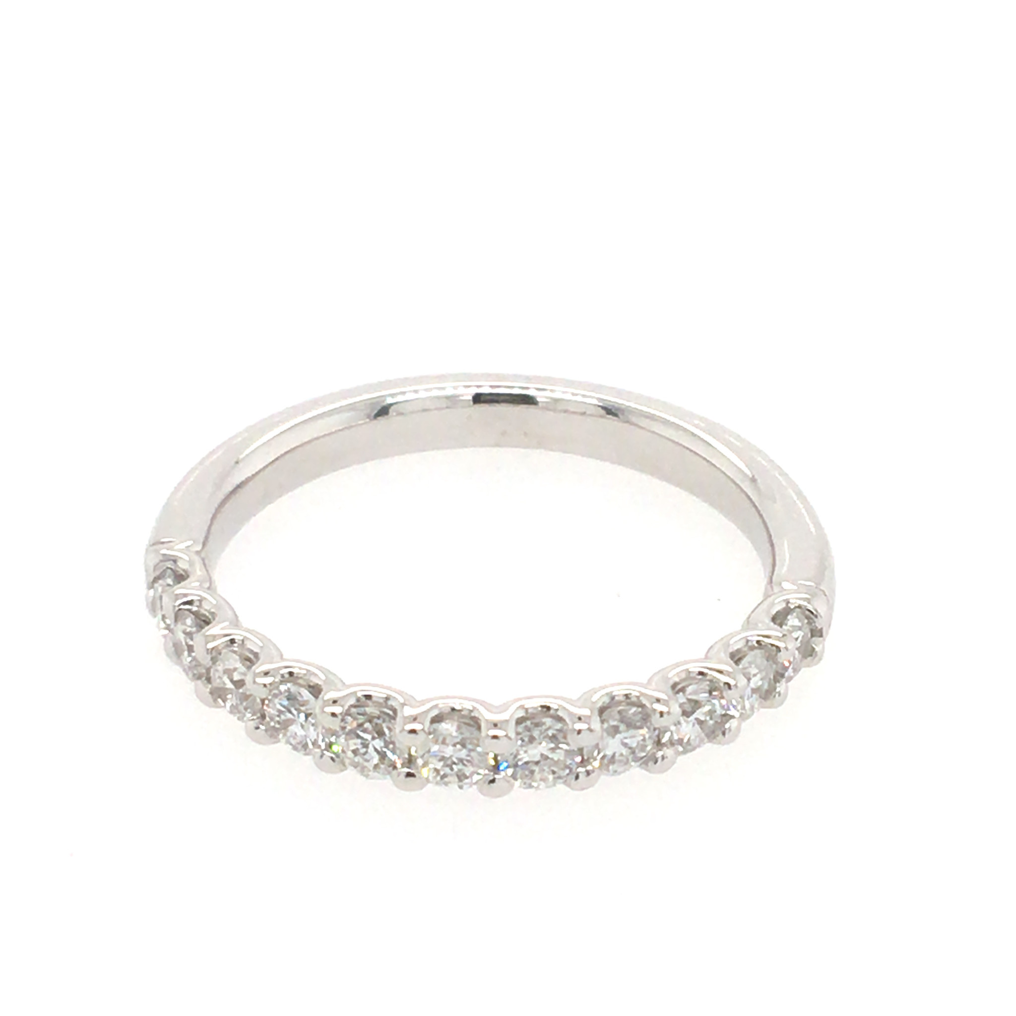 475033 14K WHITE GOLD .59TCW DIAMOND U SET WEDDING BAND