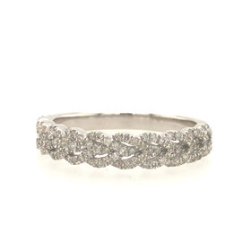 475027 14K WHITE GOLD .33TCW DIAMOND BRAIDED DESIGN WEDDING BAND