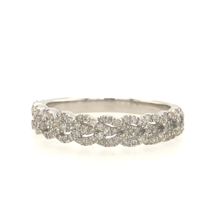 475027 14K WHITE GOLD .33TCW DIAMOND BRAIDED DESIGN WEDDING BAND