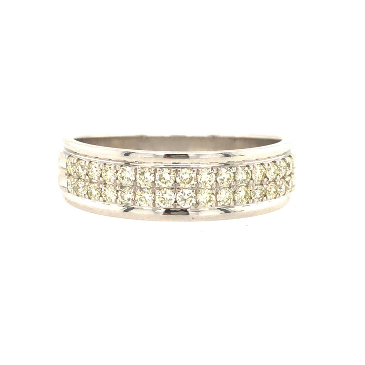 475022 10K WHITE GOLD .50TCW DIAMOND TWO ROW WIDE BAND SIZE 10