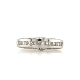 475017 18K .75TCW PRINCESS CUT DIAMOND CHANNEL SET WEDDING BAND