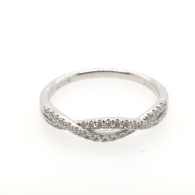 475005 18K WHITE GOLD .17TCW INFINITY DESIGN WEDDING BAND