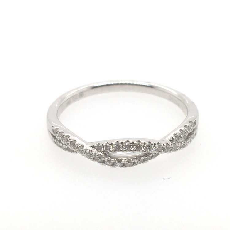 475005 18K WHITE GOLD .17TCW INFINITY DESIGN WEDDING BAND