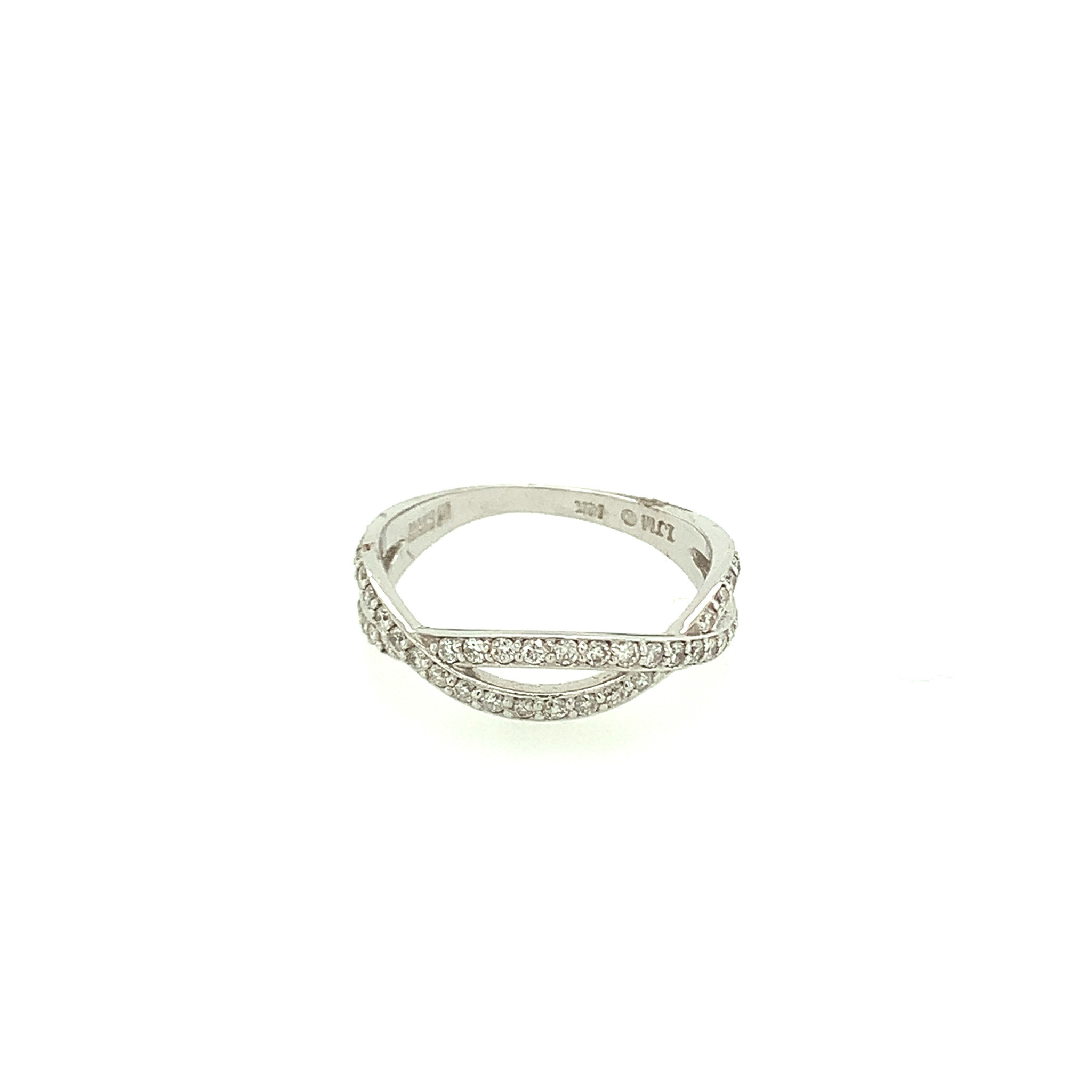 475004 14K WHITE GOLD .32TCW DIAMOND INFINITY DESIGN WEDDING BAND