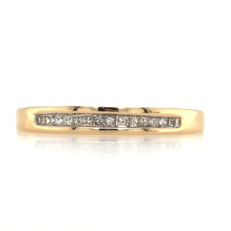 475335 14K YELLOW GOLD PRINCESS CUT DIAMOND CHANNEL SET WEDDING BAND