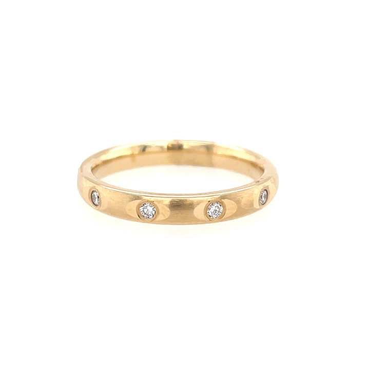 475119 14K YELLOW GOLD .20TCW DIAMOND BURNISH SET WEDDING BAND
