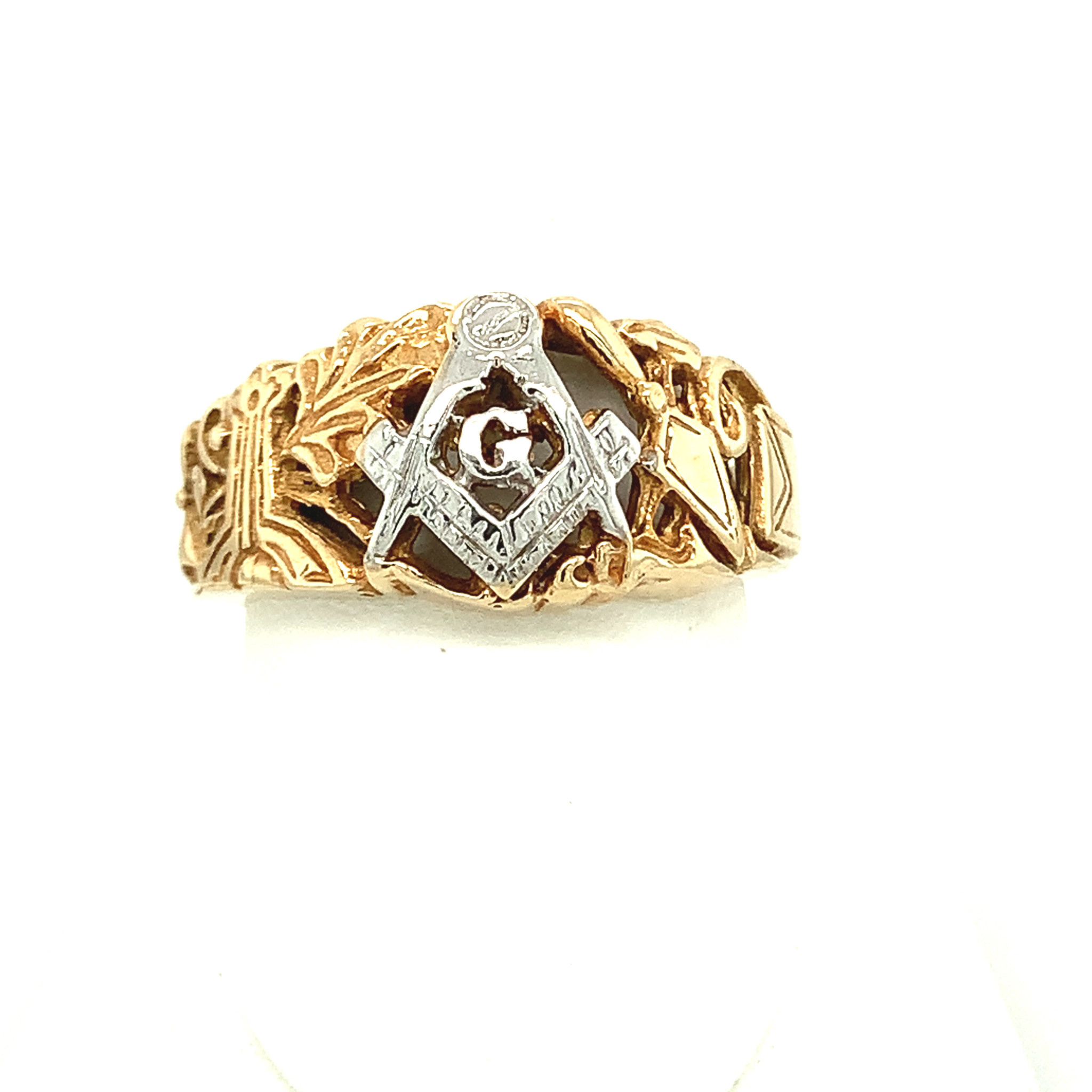 45005 10K SYMBOL YELLOW GOLD MASON RING