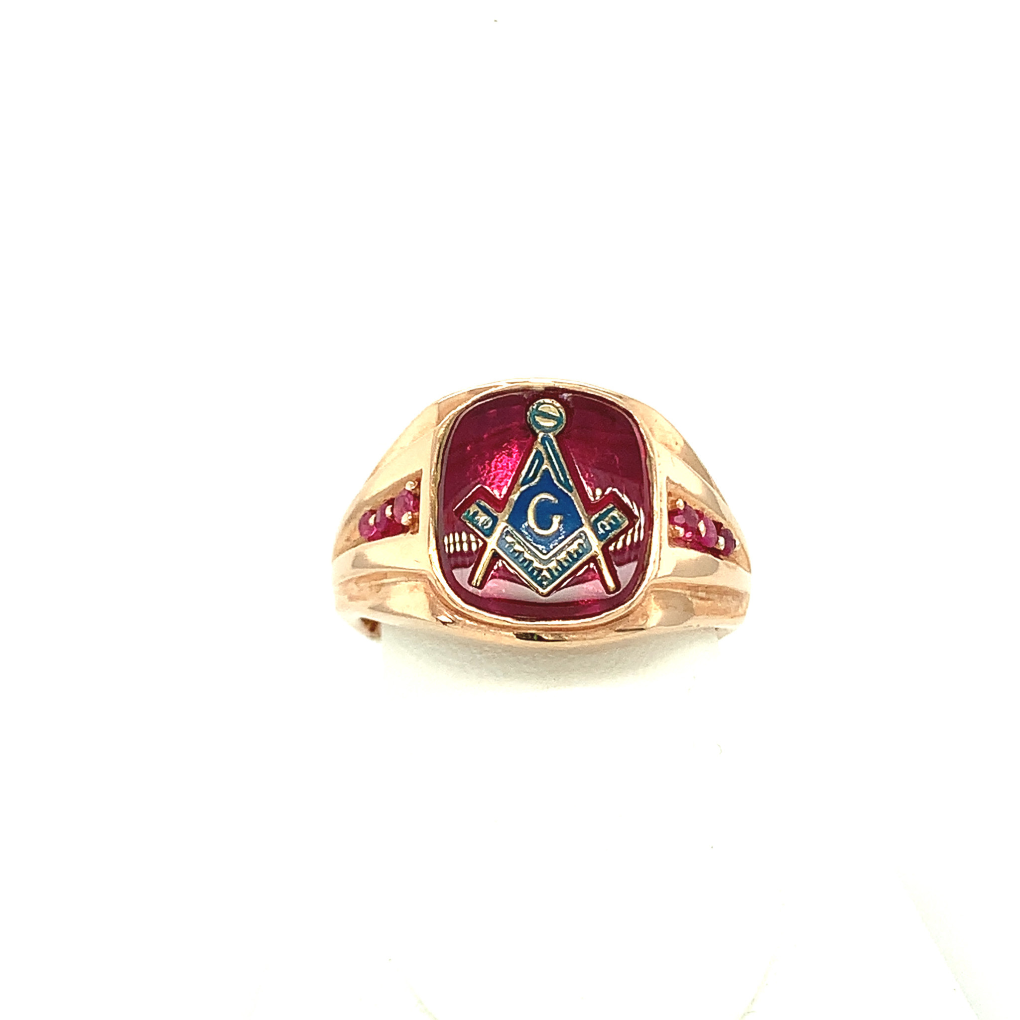 45147 14K ROSE GOLD RUBY MASON RING