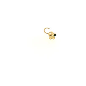 30162 14K YELLOW GOLD DIAMOND CUT FLOWER HOOK NOSE RING