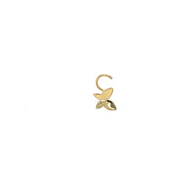 30164 14K YELLOW GOLD MIRROR BUTTERFLAY HOOK NOSE RING