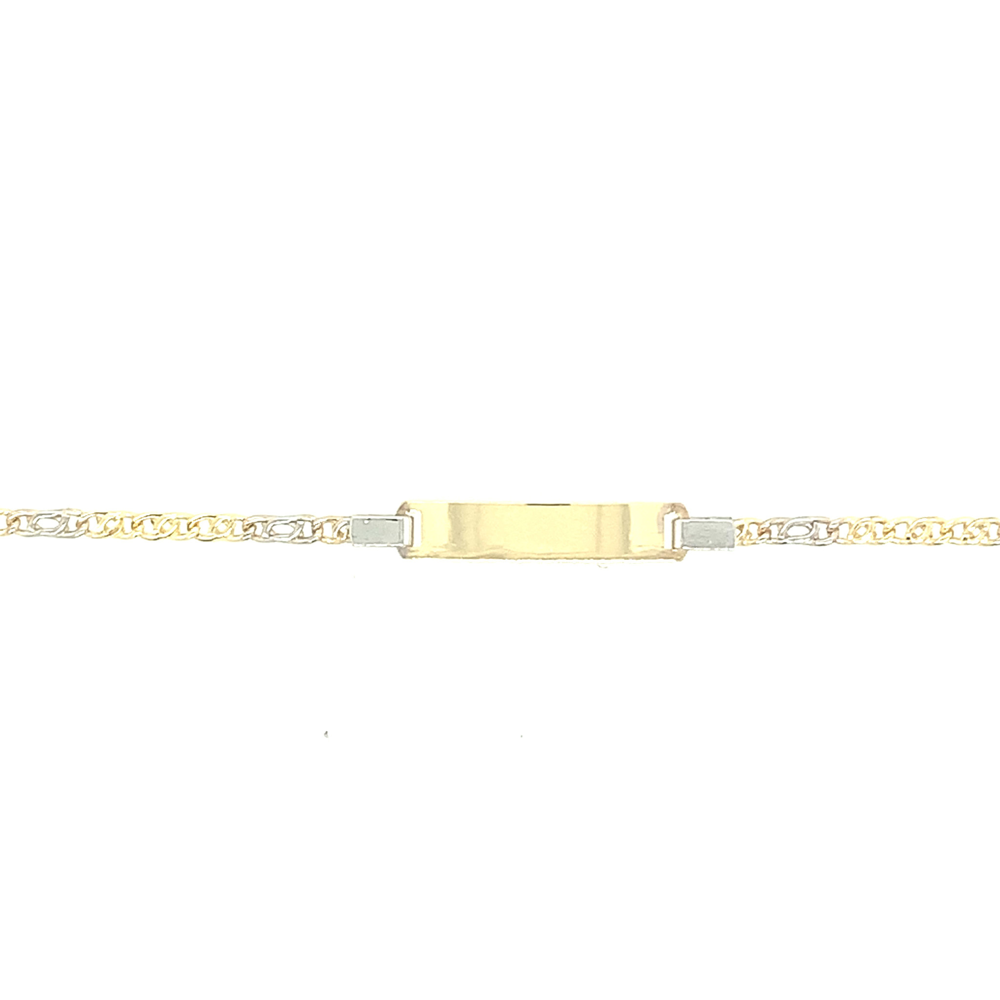 20028 18K 2 TONE TIGER EYE ID BABY BRACELET