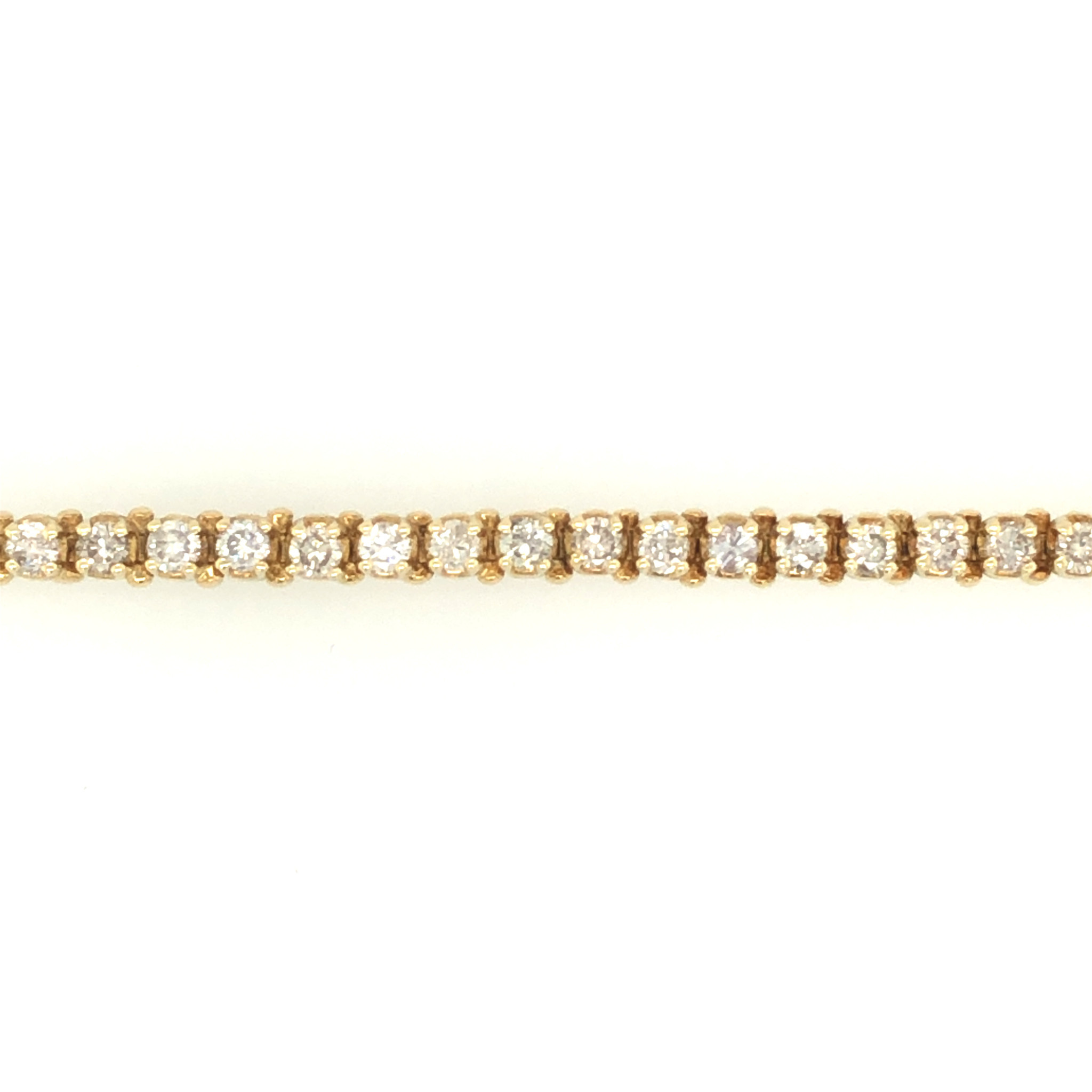 20533 14K YELLOW GOLD 4.23CT DIAMOND TENNIS BRACELET WITH BUBBLE PINS