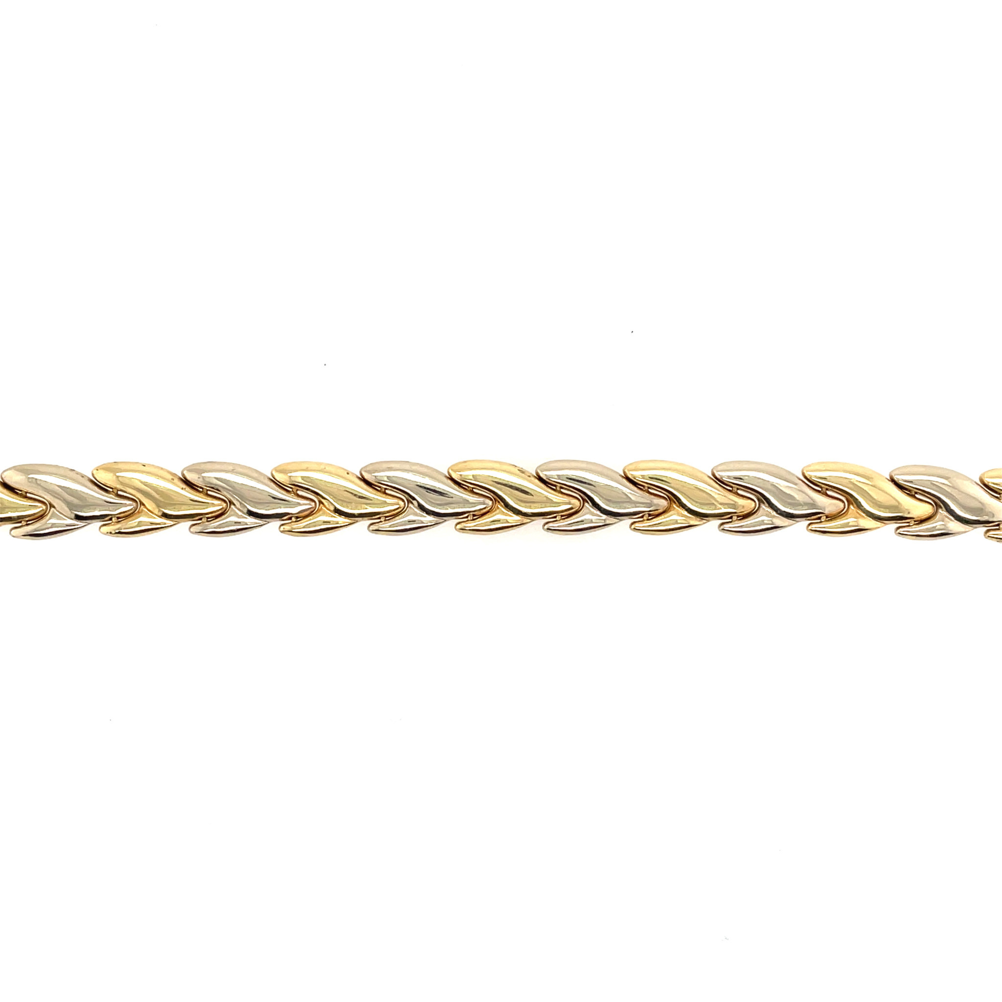 20263 14K 2 TONE STAMPATO LINK BRACELET