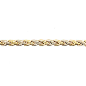 20263 14K TWO TONE STAMPATO LINK BRACELET