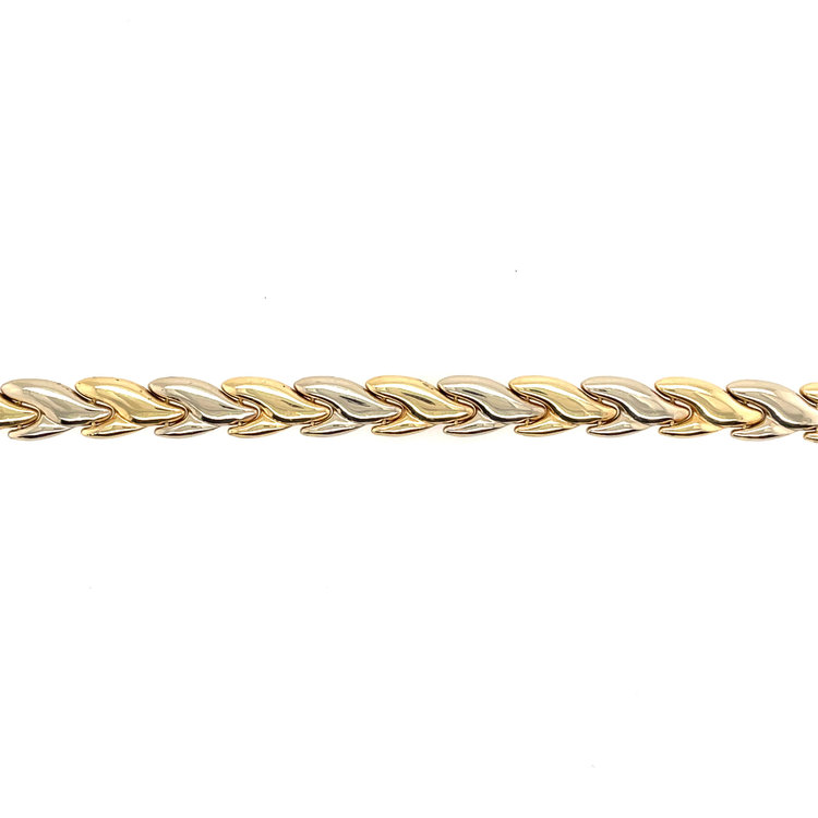 20263 14K TWO TONE STAMPATO LINK BRACELET