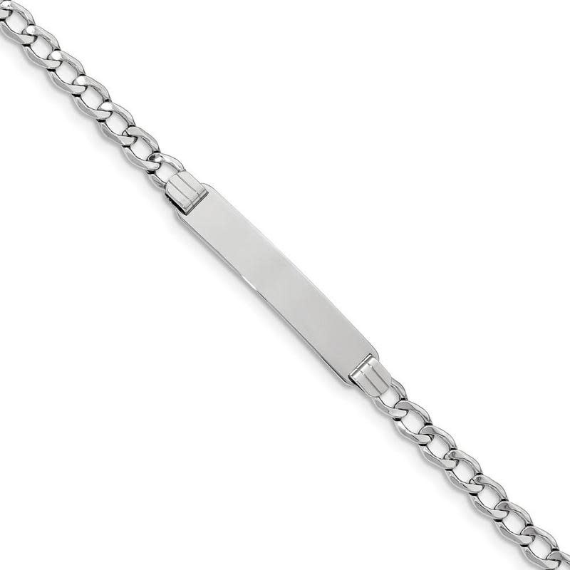 27257 14K WHITE GOLD 7" CUBAN LINK NAME ID BRACELET