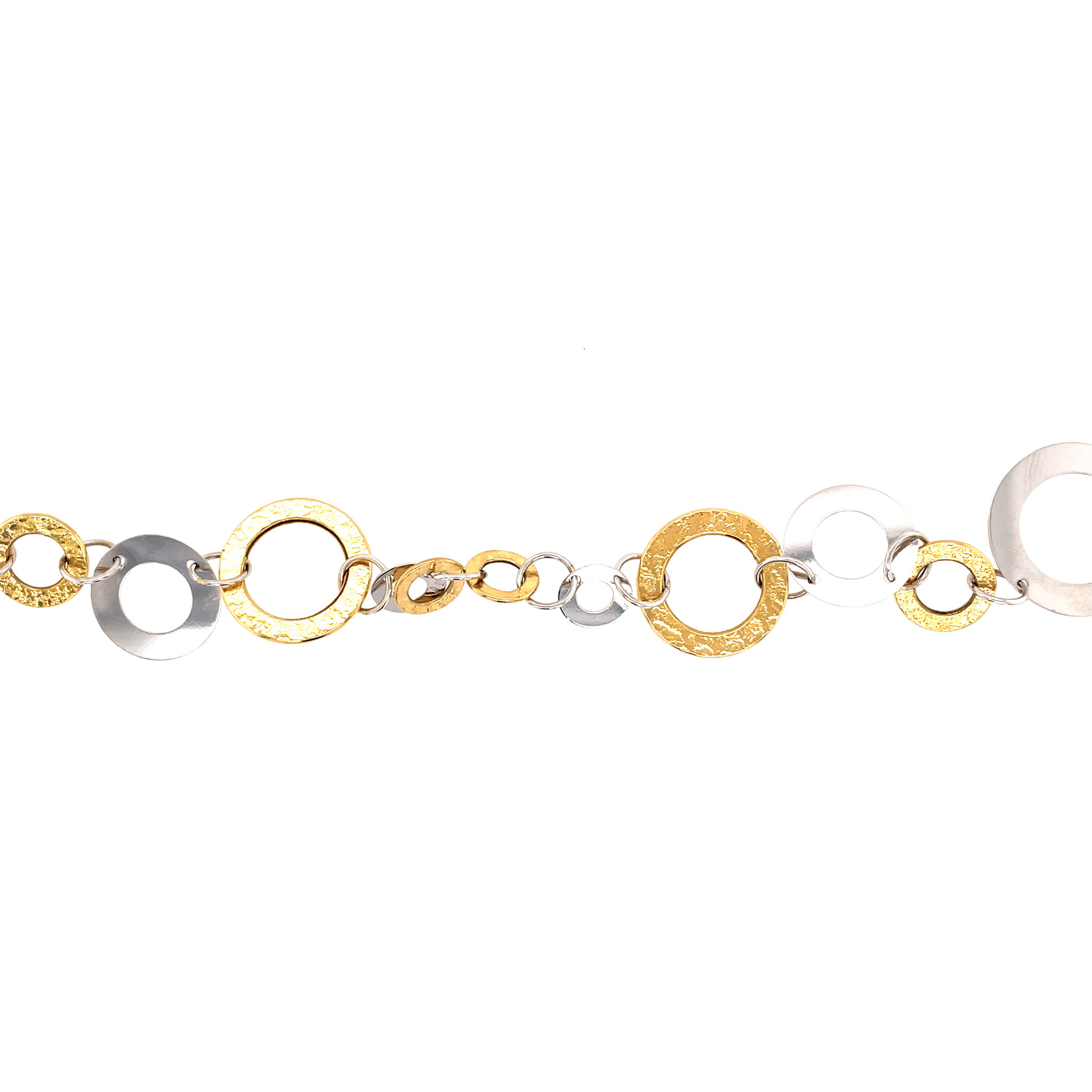 20898 18K 2 TONE OPEN CIRCLE LINK BRACELET