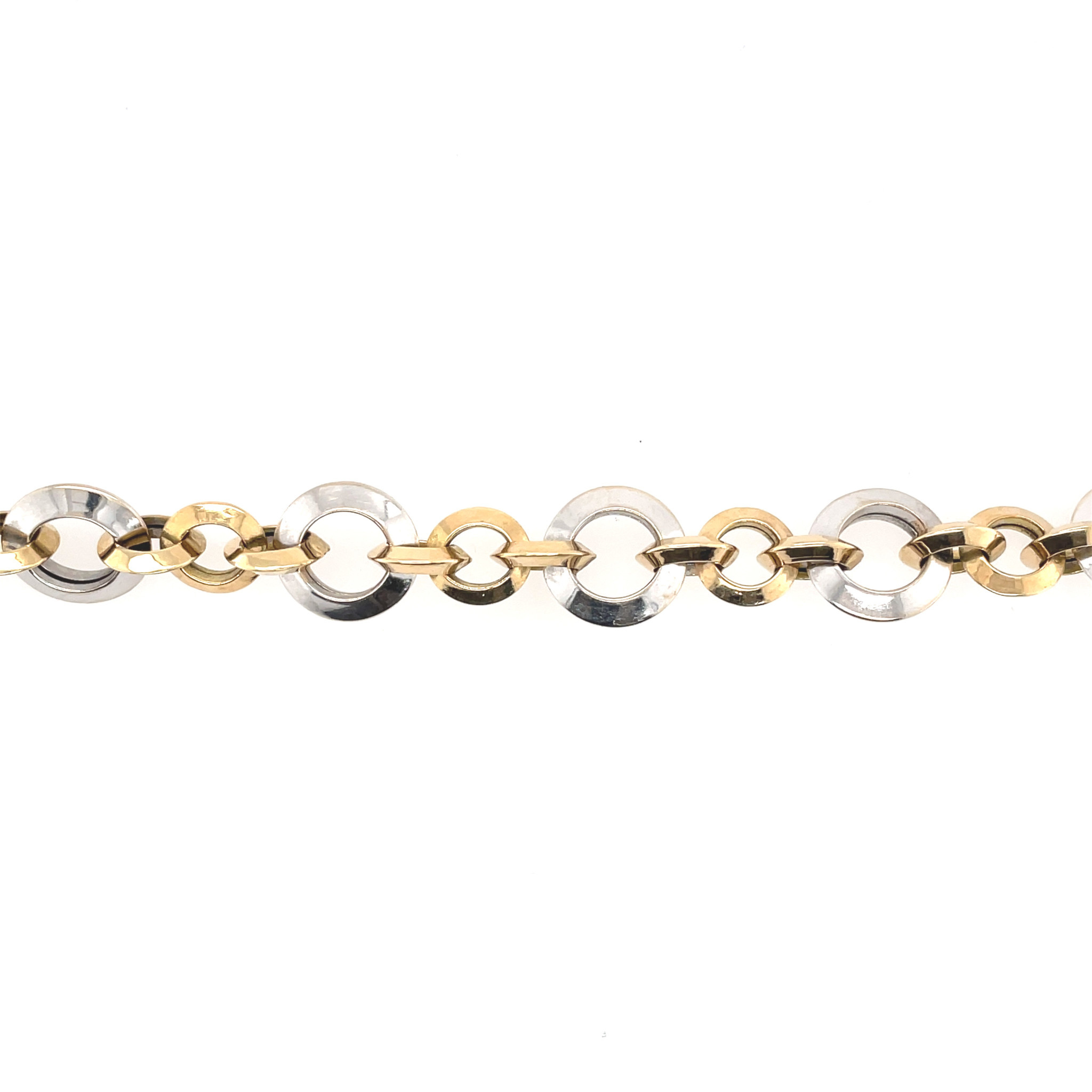 20082 14K 2 TONE OPEN CIRCLE LINK BRACELET