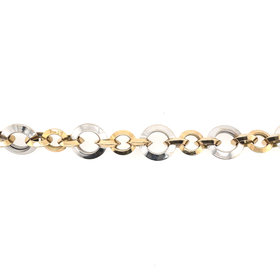 20082 14K TWO TONE OPEN CIRCLE LINK BRACELET