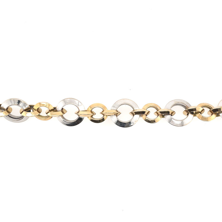 20082 14K TWO TONE OPEN CIRCLE LINK BRACELET
