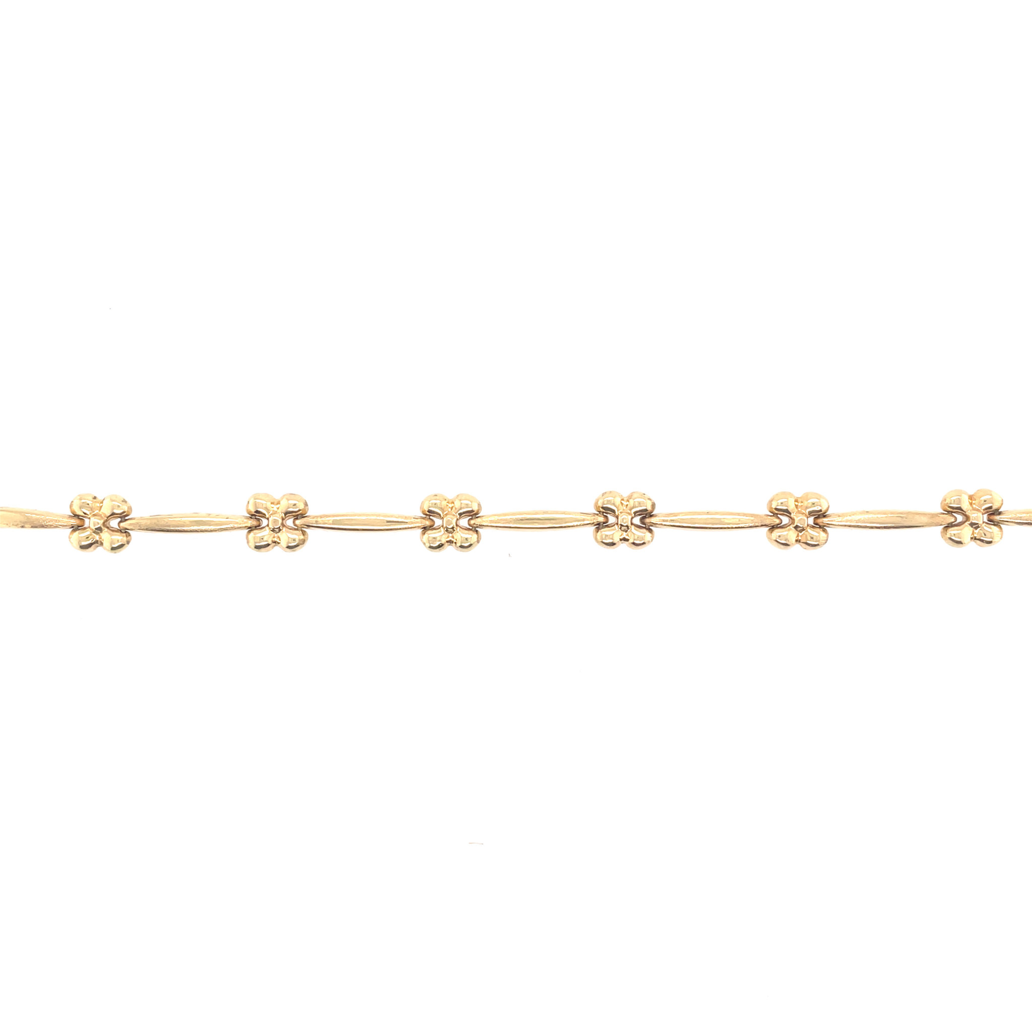 20055 14K YELLOW GOLD FLOWER AND BAR BRACELET