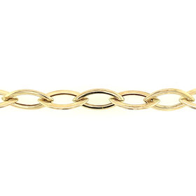 20003 14K YELLOW GOLD OPEN MARQUIS SHAPED LINK BRACELET