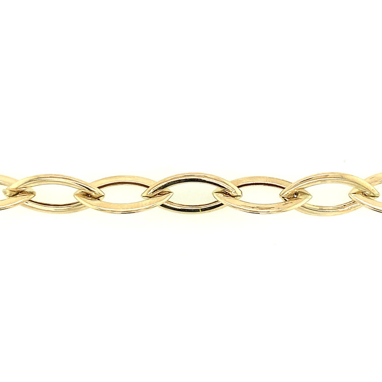 20003 14K YELLOW GOLD OPEN MARQUIS SHAPED LINK BRACELET