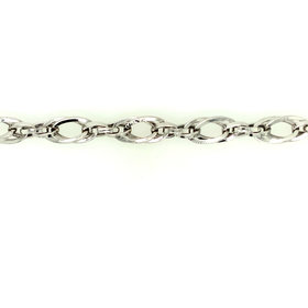 20036 14K WHITE GOLD DOUBLE OPEN OVAL LINK BRACELET