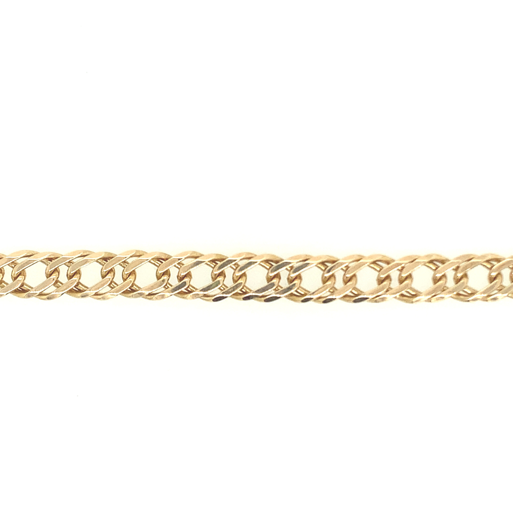 25097 14K YELLOW GOLD DOUBLE LINK MENS BRACELET