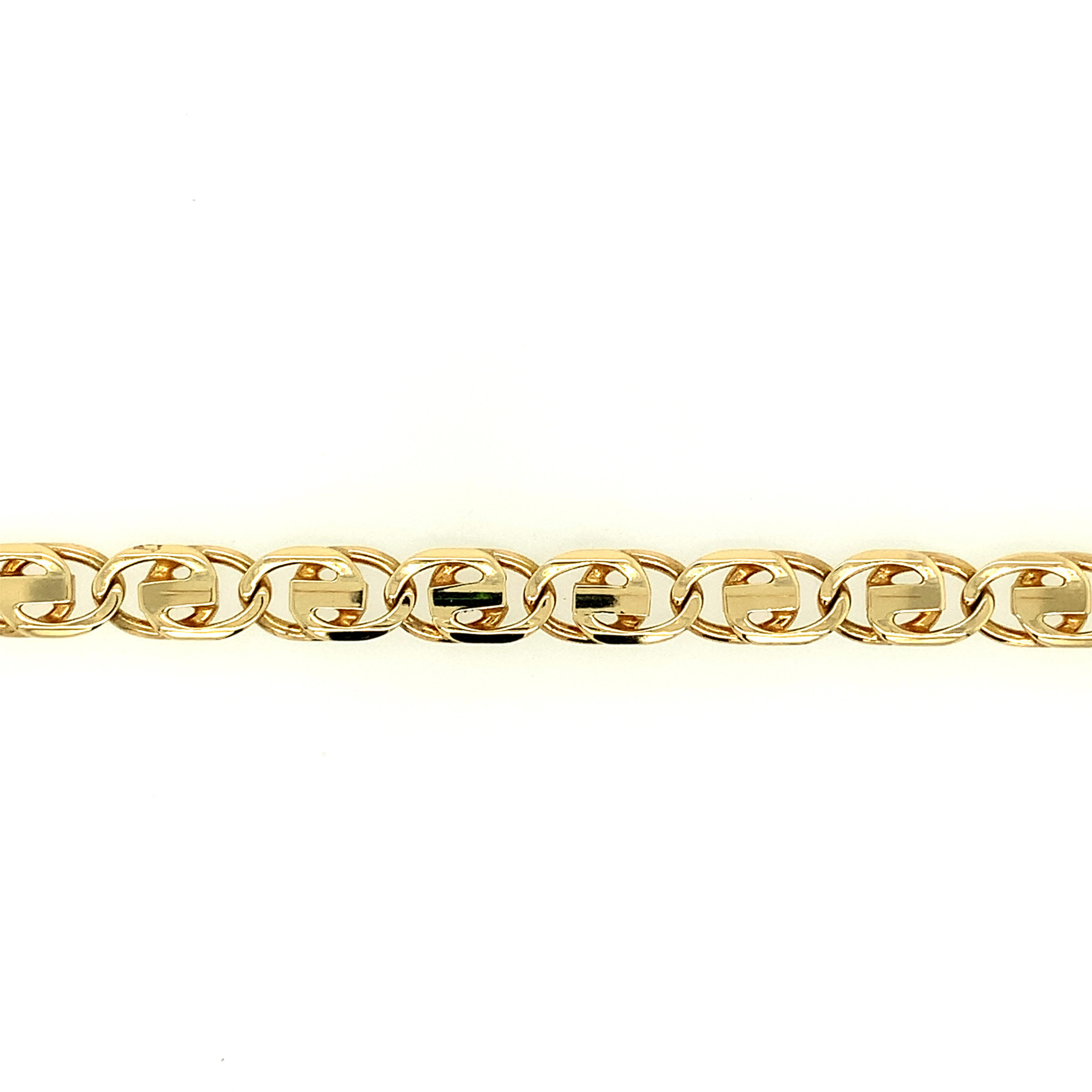 25086 14K YELLOW GOLD SOLID TIGERS EYE MENS BRACELET