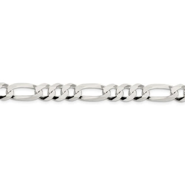 25017 14K WHITE GOLD 8" 4.85MM  FIGARO LINK MENS BRACELET
