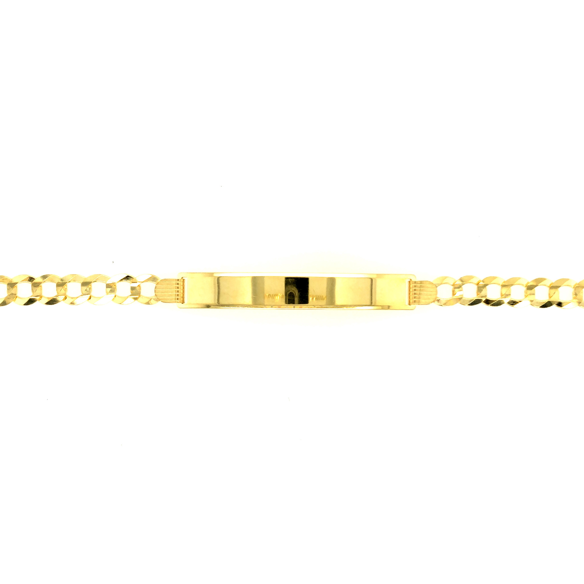 25000 14K YELLOW GOLD ID BAR CUBAN LINK BRACELET 8.5"