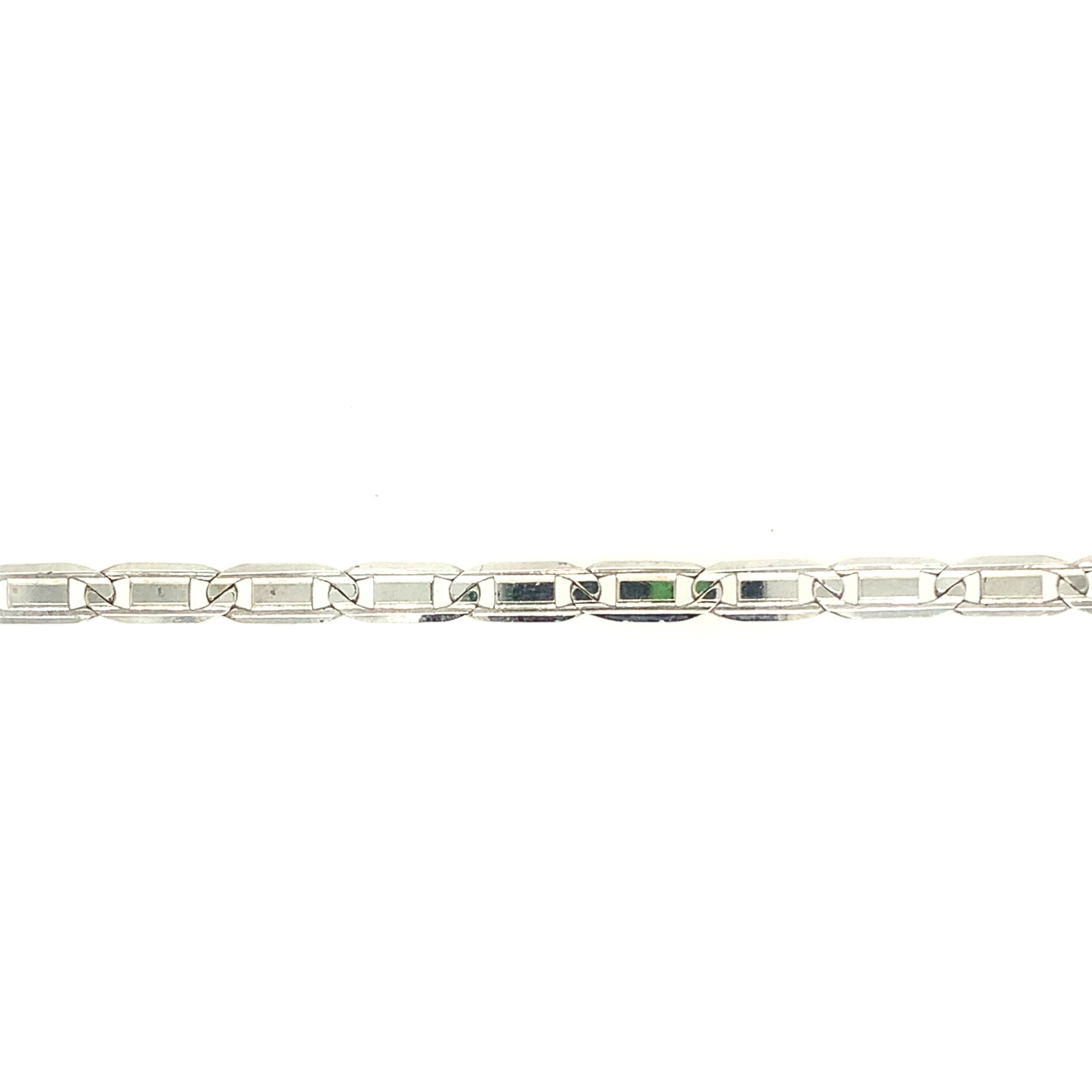 20063 14K WHITE GOLD FLAT TIGERS EYE LINK BRACELET 20063 14K WHITE GOLD FLAT TIGERS EYE LINK BRACELET