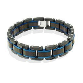 SMB146 BLK-BLUE-IP S.STEEL POLISHED-BRUSHED CARBON-FIBRE 8"+5"-EXT