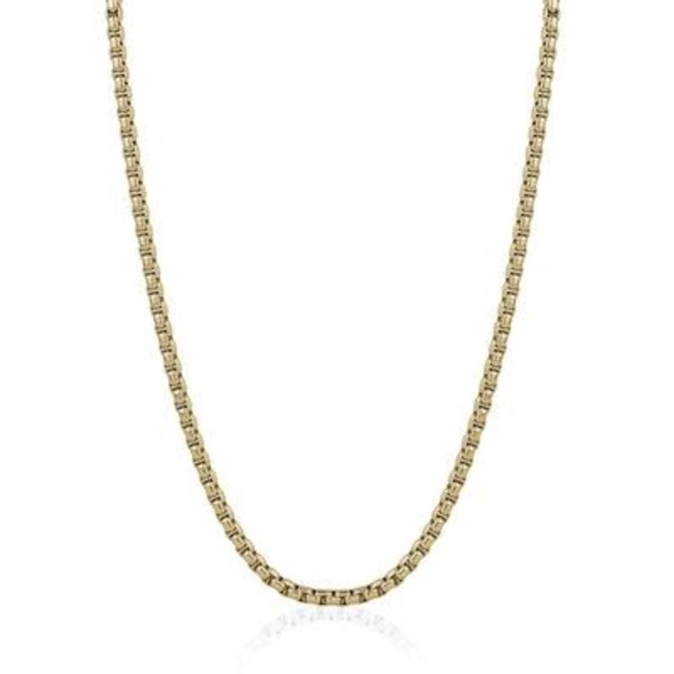 SYPN32 GOLD S.STEEL POLISHED ROUND BOX CHAIN 24"