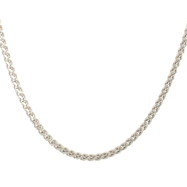 50034 14K 22'' 1.35MM WHITE GOLD FRANCO LINK CHAIN