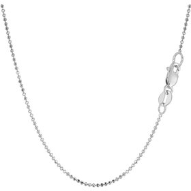 51068 14K WHITE GOLD 16” BEAD LINK CHAIN